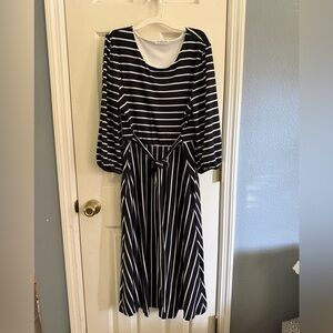 Striped Black and White Women's Dress
